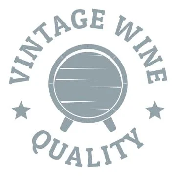 Vintage wine logo, simple gray style Stock Illustration