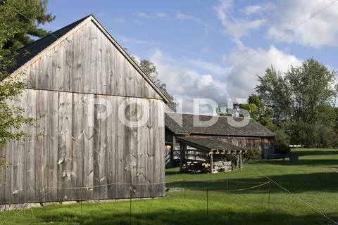 Vintage wooden barns Stock Photos