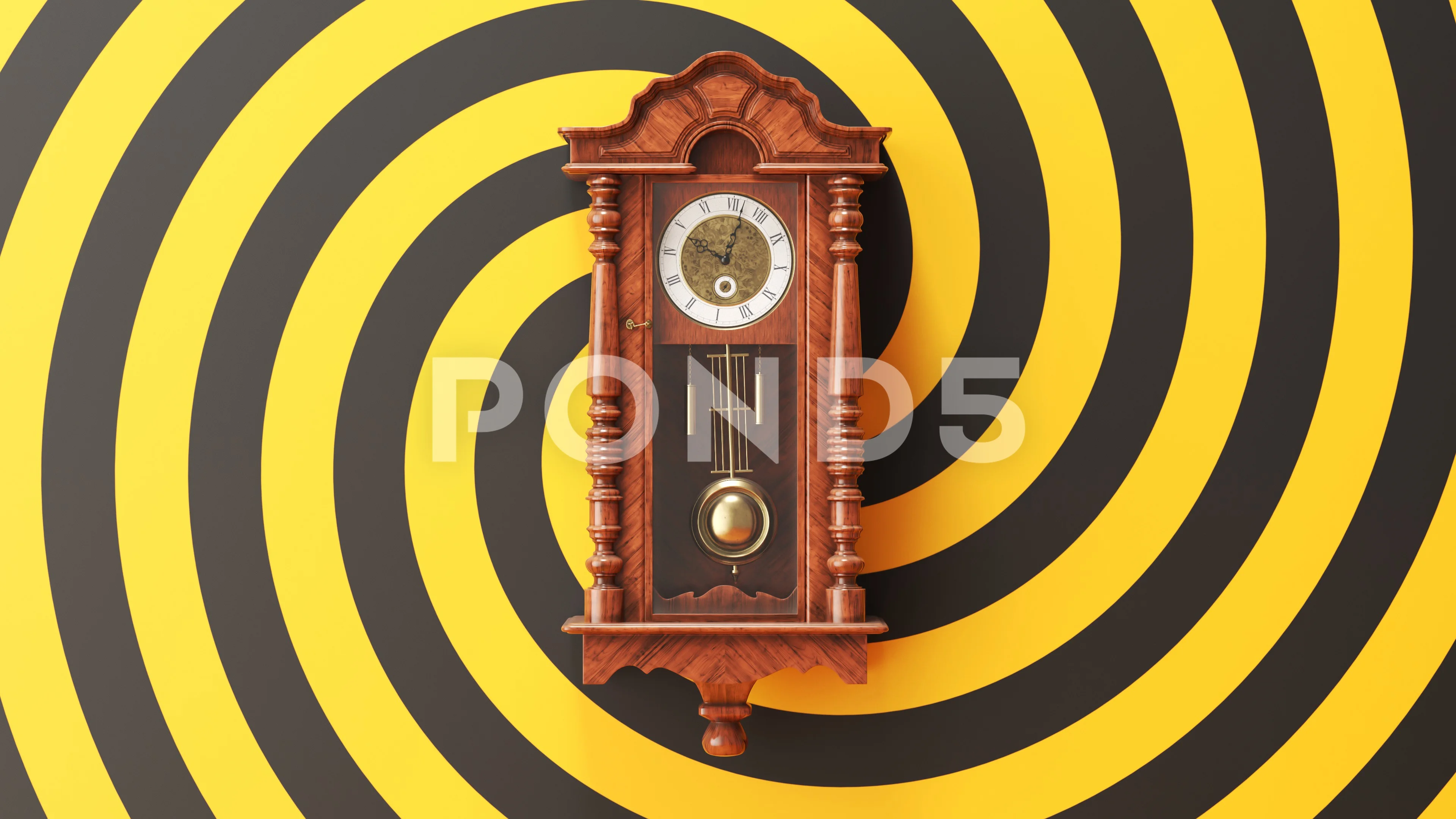 An antique pendulum clock hanging from a wall 35 mm photography AI