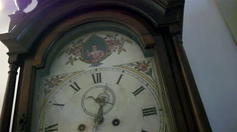 Vintage wooden wall clock. Stock Footage 63397936