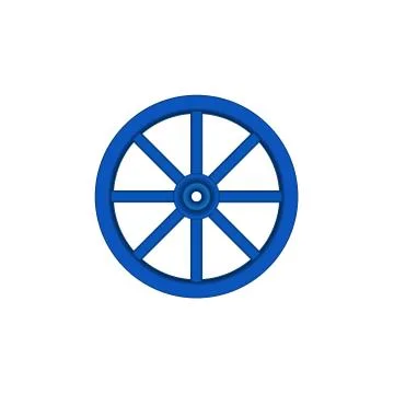 Vintage wooden wheel in blue design Stock Illustration