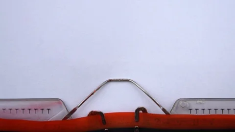 Vintage - word printed on an old typewriter in red letters, close up. Stock Footage 126777582