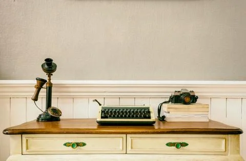 Vintage workspaces Stock Photos