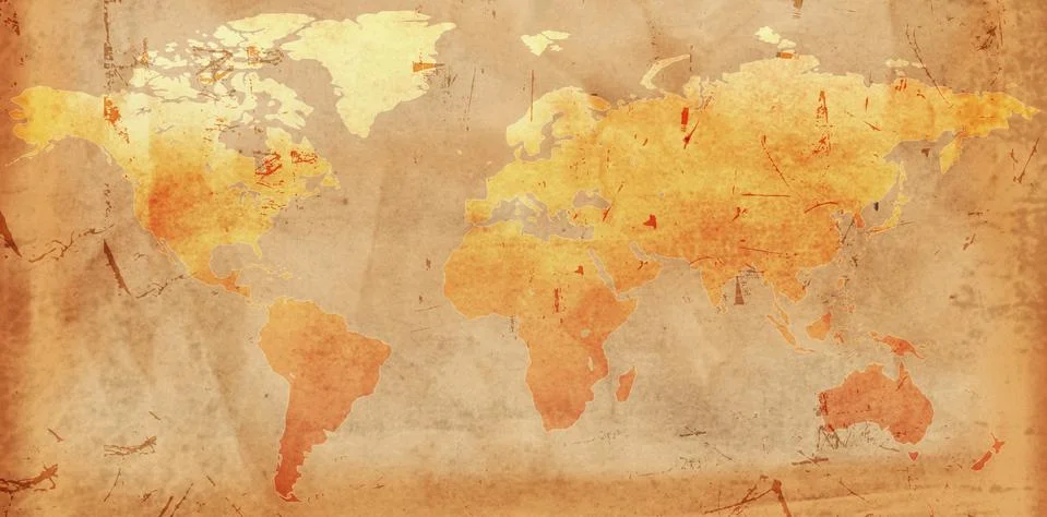 Vintage world map Stock Illustration