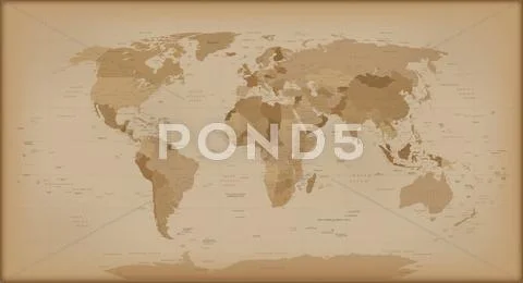 Vintage World Map Stock Illustration