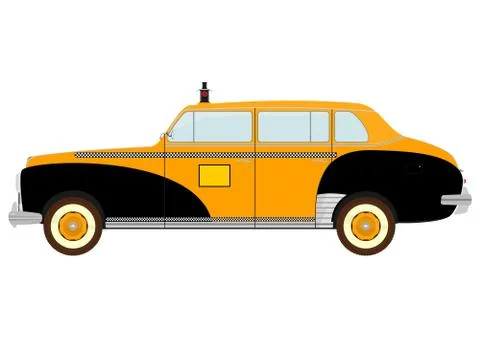 Vintage yellow cab Illustrazione stock