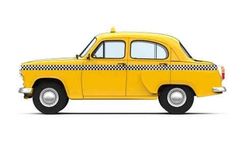 Vintage Yellow Taxi Stock Illustration