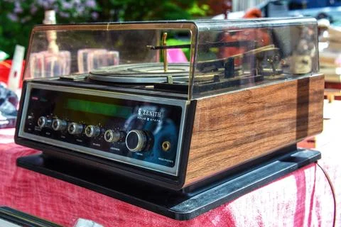 Vintage Zenith Solid State turntable Stock Photos