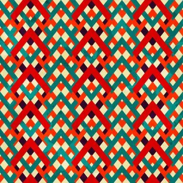 Vintage zigzag seamless pattern with grunge effect Illustrazione stock