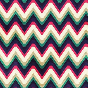 Vintage zigzag seamless pattern with grunge effect Stock Illustration