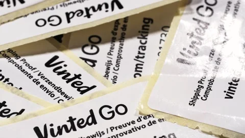 Vinted Go Shipping Proof Stickers Close Up Stock Footage 331281400