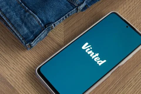 Vinted mobile app, a second-hand clothing and accessories portal Stock Photos