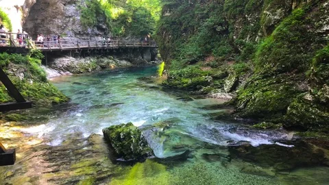 The Vintgar Gorge at summer Vídeos de archivo 112056564