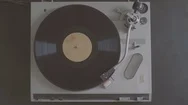 Vinyl Analog Disco Player Cinemagraph Overhead Stock Footage