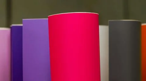 Vinyl car wrapping or plotter cutting sticker foil film rolls. Film colored i 写真素材