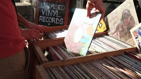 Vinyl Crate Digging 2 Stock Footage 58796682