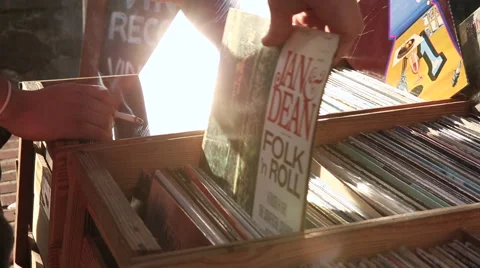 Vinyl Crate Digging  Stock Footage 58799331