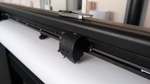 Vinyl cutter plotter machine head Stock Footage 145493899