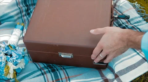 Vinyl Deck Playing, Blue Background Stock Footage 68926628