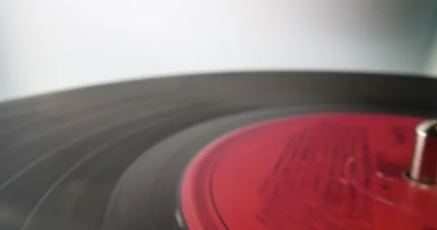 Vinyl disc on analog adapter, macro shot Stock Footage 146515064