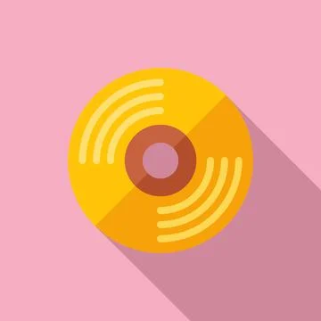 Vinyl disc icon flat vector. Digital interface Stockillustratie