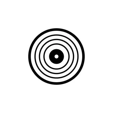 Vinyl Disc, Music Record Solid Flat Vector Icon Isolated on White Background Illustrazione stock