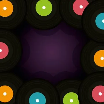 Vinyl disc pattern background Stock Illustration