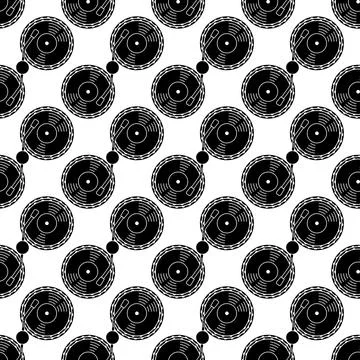 Vinyl disc player pattern seamless vector Stockillustratie