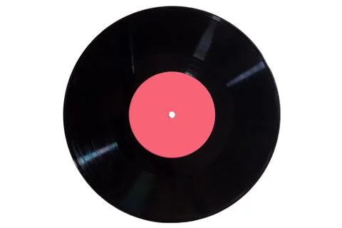 Vinyl disc with red label Stock Photos