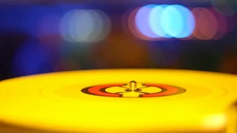 Vinyl disc rotate Stock Footage 75449356