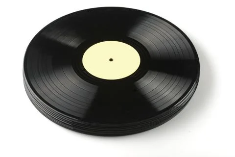 Vinyl discs on white background Stock Photos