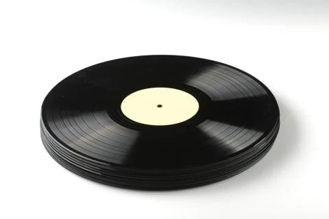 Vinyl discs on white background Stock Photos