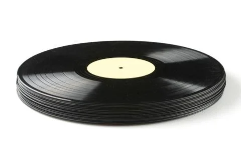 Vinyl discs on white background Stock Photos