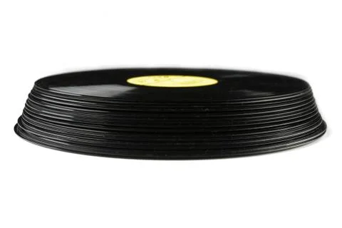 Vinyl discs on white background Stock Photos