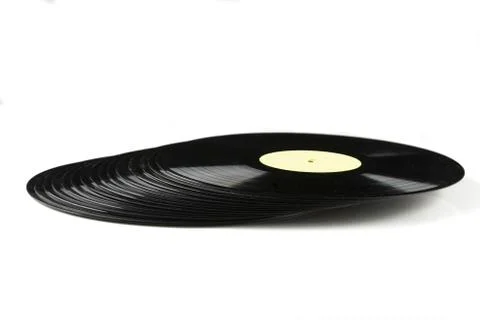 Vinyl discs on white background Stock Photos