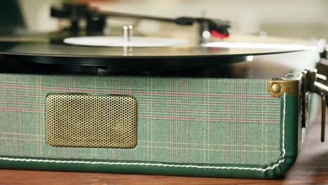 Vinyl disk close-up. Vintage old vinil black disc spinning. Retro music record Stock Footage 169733728
