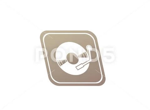 Vinyl disk for dj mixing music logo design illustration in the shape Stock Illustration