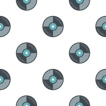 Vinyl disk pattern seamless Stock Illustration