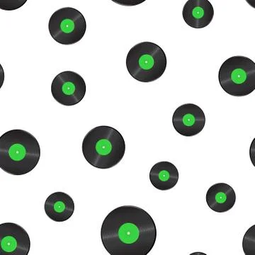 Vinyl disk seamless pattern background. Business concept vector illustration. 스톡 일러스트