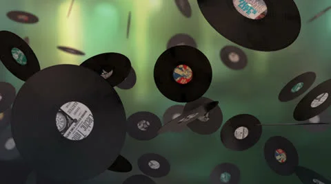 Vinyl falling Stock Footage 24362722