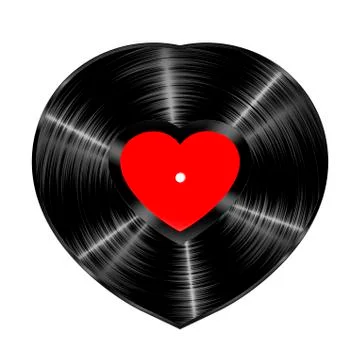 Vinyl heart record Illustrazione stock