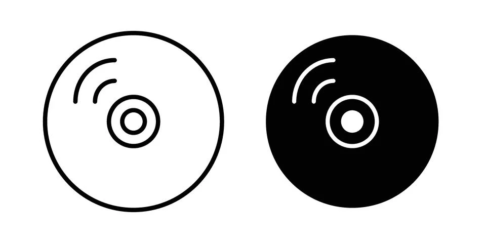 Vinyl icon Illustration set. Vector Eps10 for apps Stock Illustration