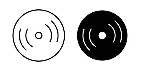 Vinyl icon symbol. Vector illustration pack in black color. Stock Illustration
