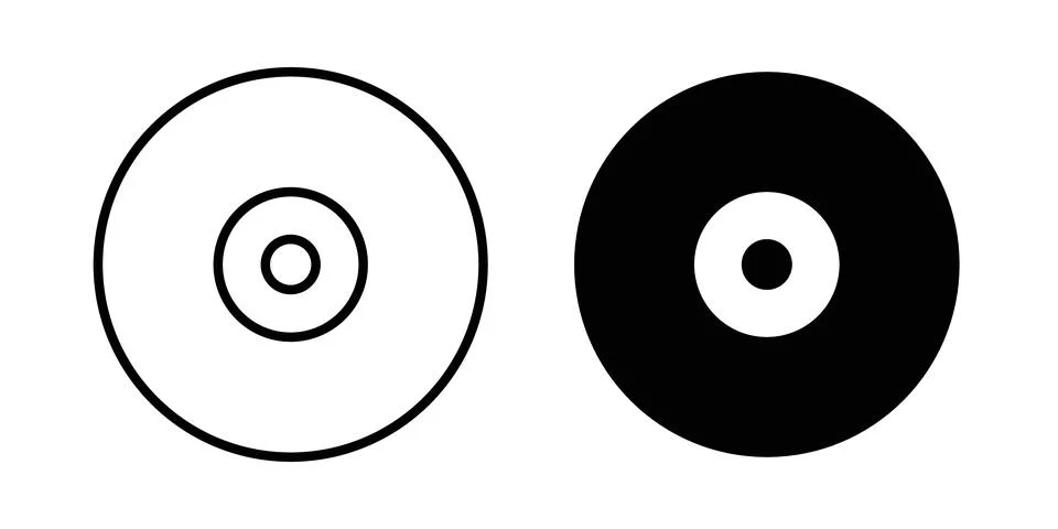Vinyl icon vector editable eps10 Stock Illustration