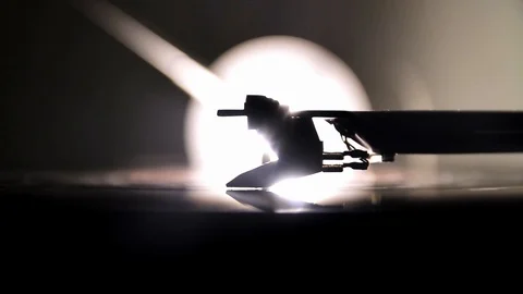 Vinyl lp record playing on a turntable isolated Stock Footage 101192960