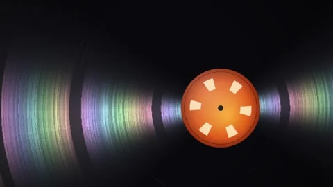 Vinyl macro grooved record texture loop Stock Footage 347664986