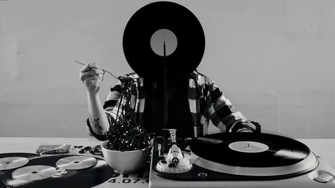 Vinyl Man Cinemagraph Stock Footage 121223085