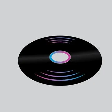 Vinyl music element vector design template Illustrazione stock