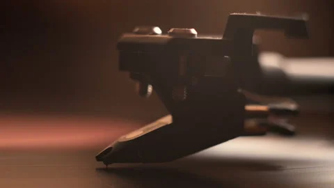 Vinyl needle. pickup. close-up Stock Footage 96748175