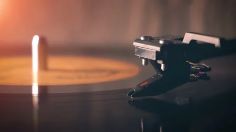 Vinyl pickup on a record close-up. macro shot. sunny Stock Footage 169632761